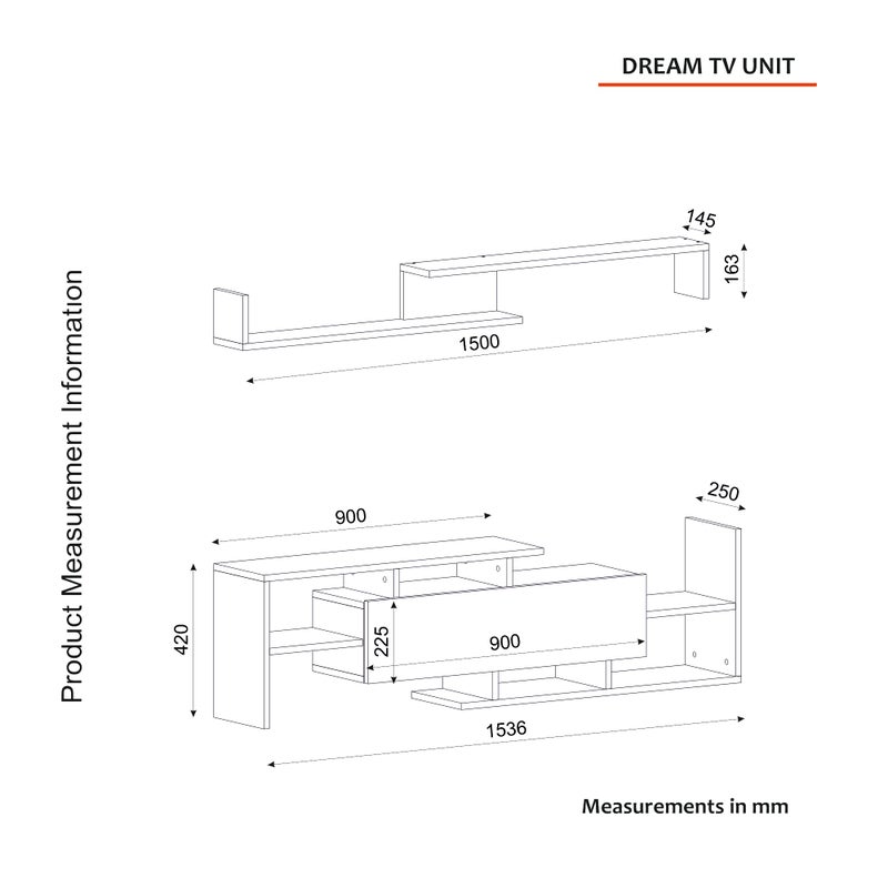 Home Canvas Dream TV Unit with Storage & Wall Shelves – White | Modern TV Stand | Upto 65 inch TV - Image 5